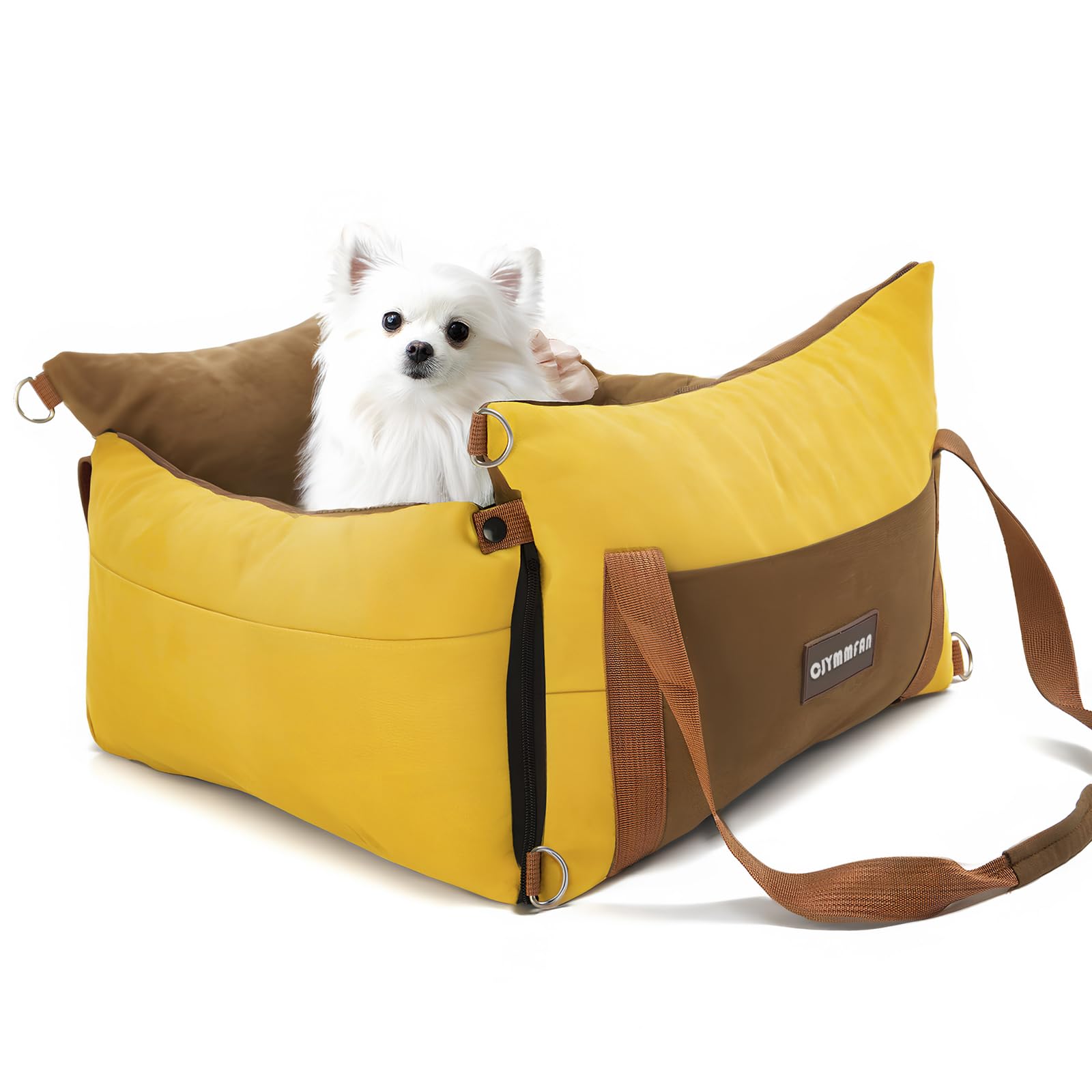 Seggiolino auto per cani di piccola taglia sotto i 15 kg, per cani di piccola taglia con zona di riposo allungabile, rimovibile e lavabile, cuccia per cani con scomparti e cintura di sicurezza