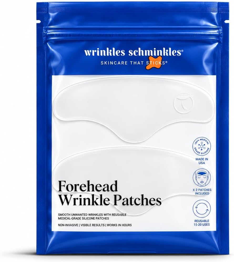 Wrinkles Schminkles Reusable Silicone Forehead Wrinkle Patches, Pack of 2