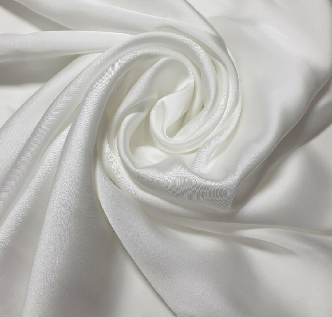 Yo Comfort Unstitched Japan Silky Satin Fabric for Dress Garments, Pillow Cover, Scrunches | Plain Material With Silk and Shine (1M, Red) (1M, White)-image-7