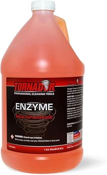 Tornador TC-Enzyme Multi-Purpose Cleaner 1 Gallon | Enzyme Interior Cleaner for Carpet, Upholstery, Car Detailing Car Cleaning Gun Solution | Odor Control Concentrate