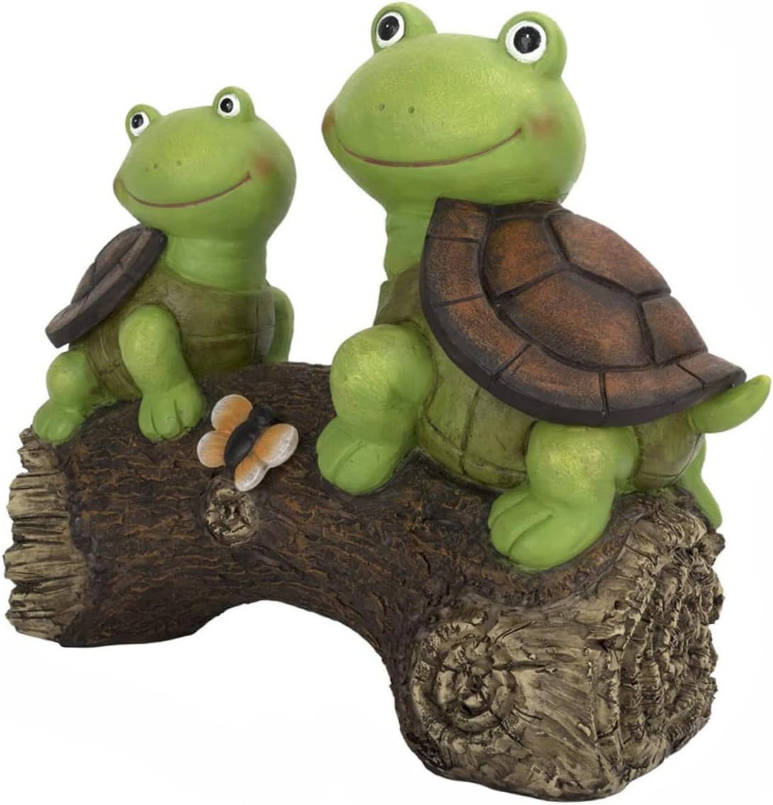 BESTonZON 1pc Turtle Shape Decorative Solar Light for Outdoor Garden Unique Resin Landscape Lamp Decoration Led Garden Ornament