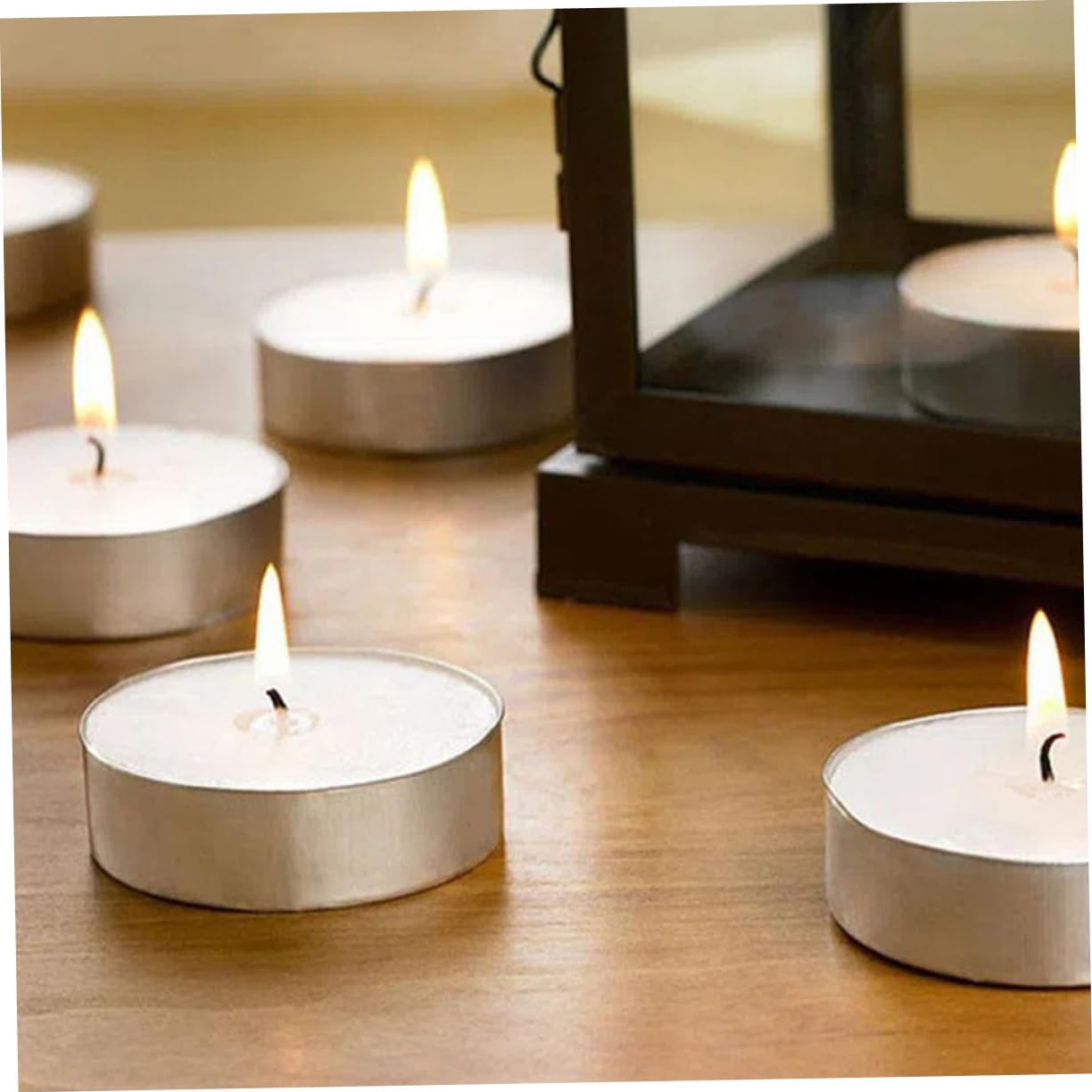 LIFKOME 100pcs Smokeless Tealight Candles for Weddings Daily Use Long Burning Round Candles for Romantic Surprises Home Decor