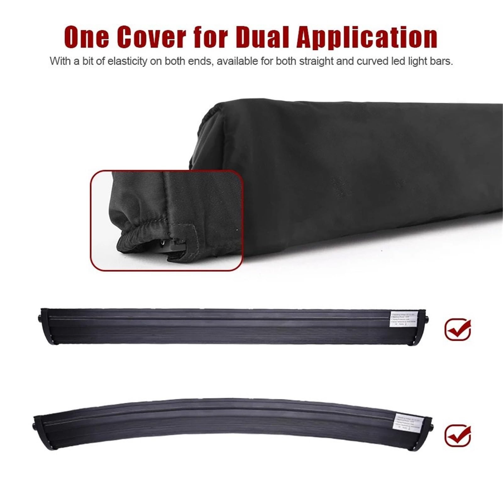 Headlight Eyelid Covers Funda Universal para Palanca de Cambios, Compatible con Barras de luz LED Curvas y Rectas de 22, 32, 42 y 52 Pulgadas.(1pc 22 Inch Cover)