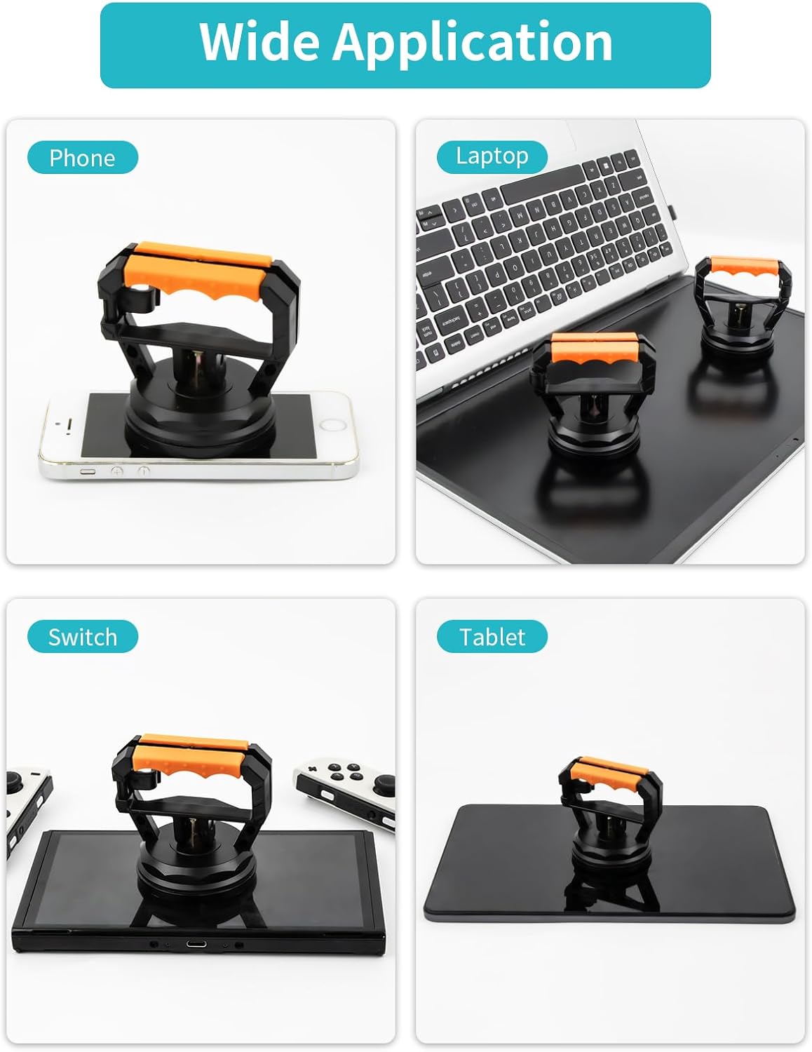Electronics Screen Opening Kit for Mid-Size: Extra-Large and Stronger Anti-Slip Suction Cup for iPad & Laptop, Spudger & Step-by-Step Guide Included