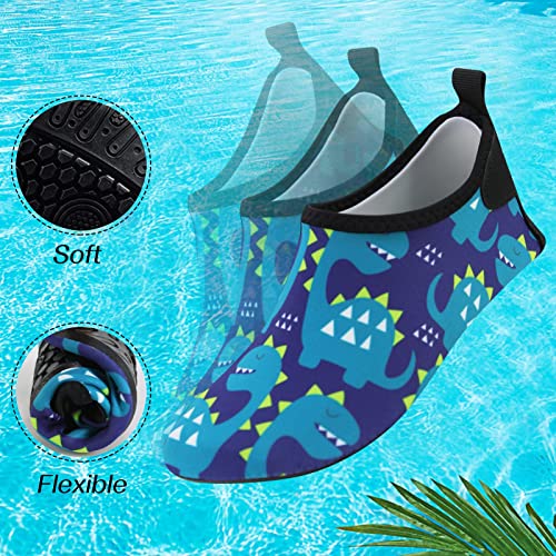 Generic Pig High Tops Children Thin and Breathable Swimming Shoes Water Park Cartoon Rubber Soled Beach Shoes Girls Cute Shoes (Dark Blue, 6 Toddler)3