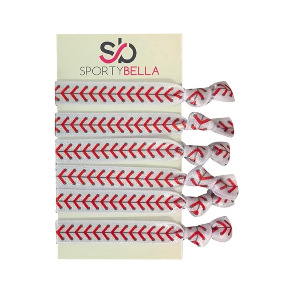 No Crease Hair Elastics Set with Baseball Accessories and Hair Ties