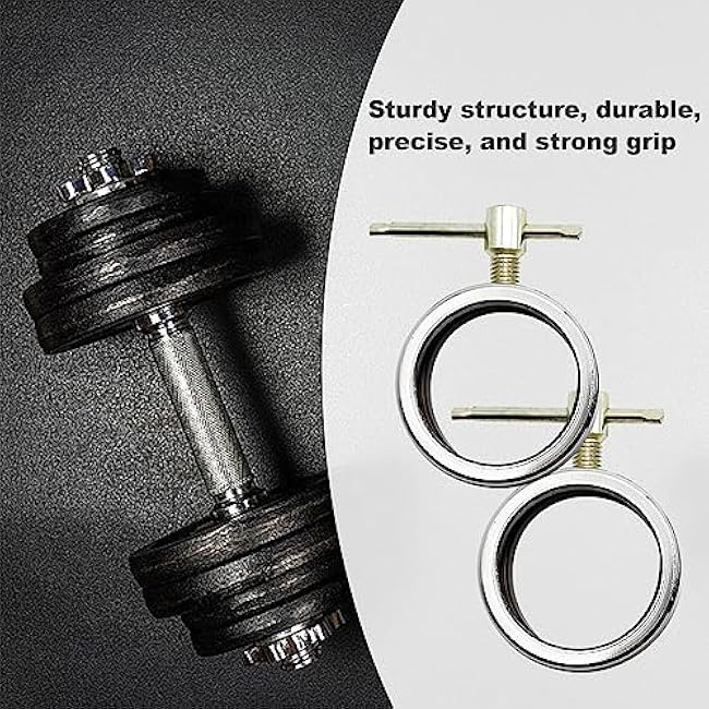 Olympic Barbell Spin-Lock Collars for 2 Olympic Bar Screw Clamps Hex Nut Anti-Slip Collars Dumbell Weight Lifting, Pack of 2 (C)