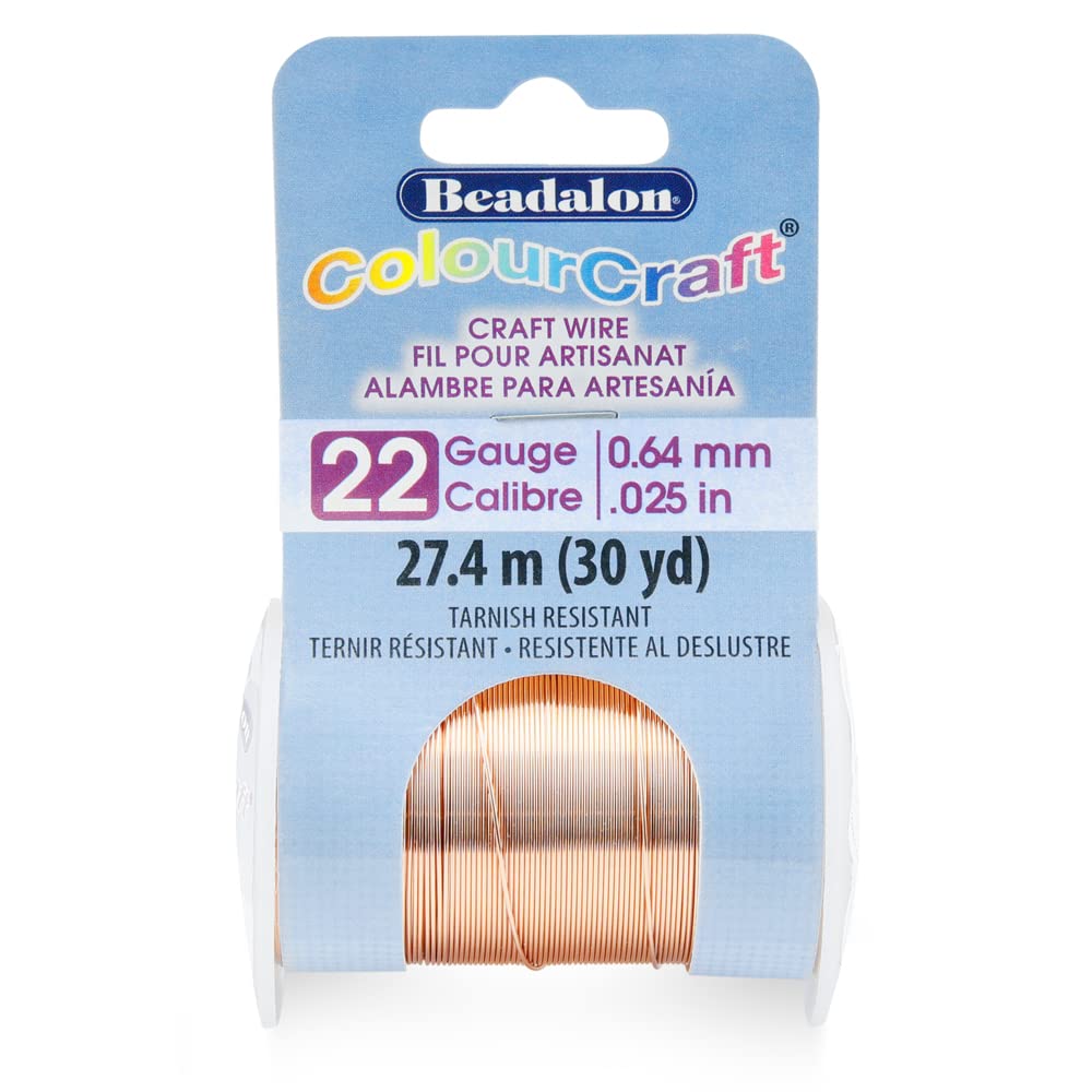 Beadalon ColourCraft - Alambre (calibre 22, cobre)