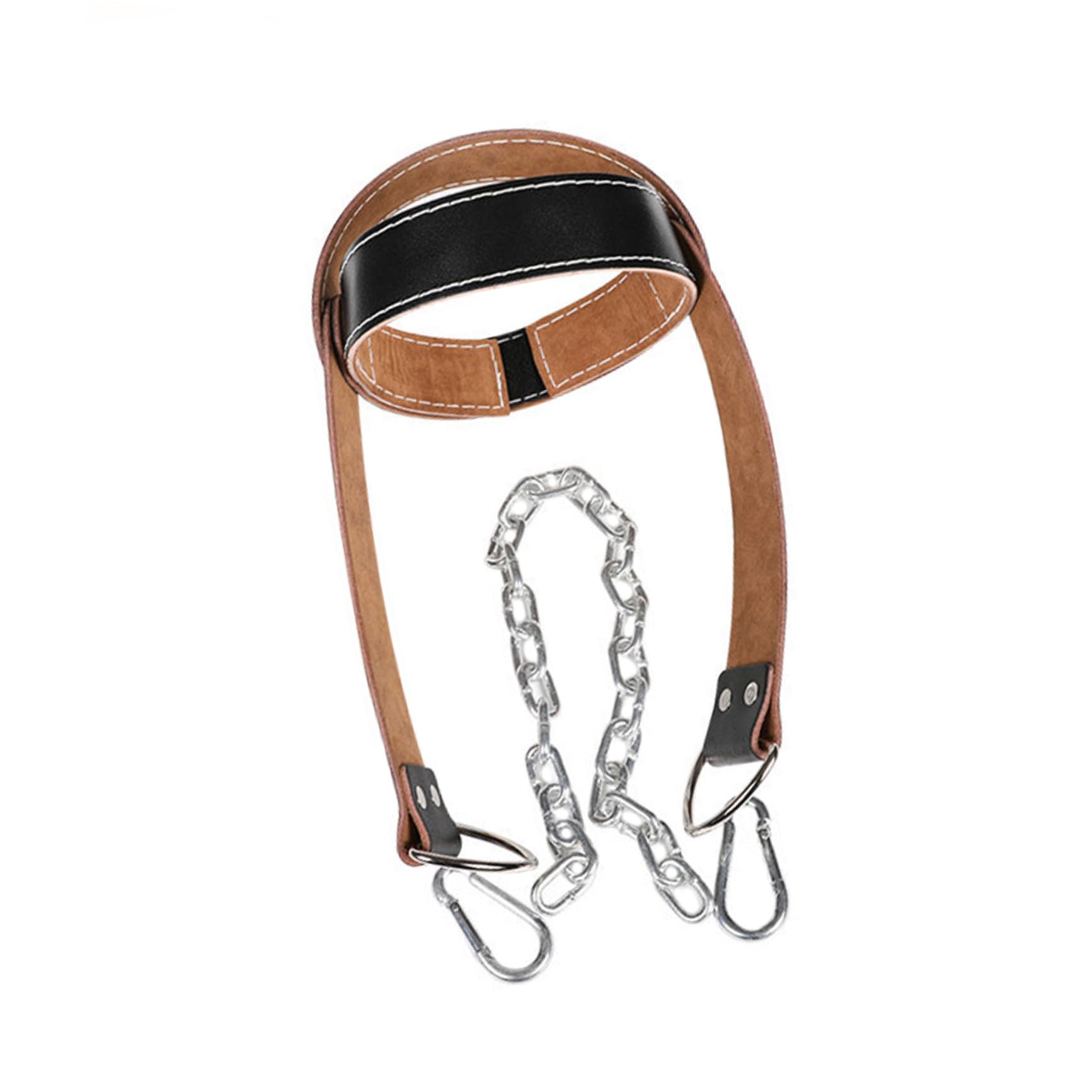 Harnais de musculation en cuir noir robuste avec poids ajustable - 8