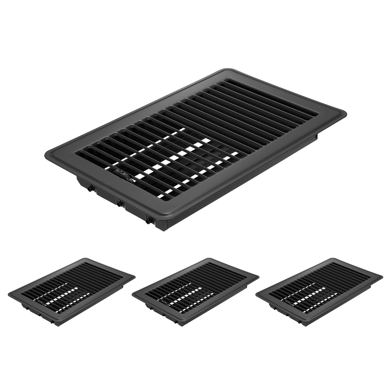 PATIKIL 6x10 Inch Griglie Di Aerazione Per Pavimento 4 Pezzi Griglie Di Aerazione Per Pavimento In Metallo Resistente Griglie Di Aerazione Calpestabili Con Leva Di Regolazione Nero