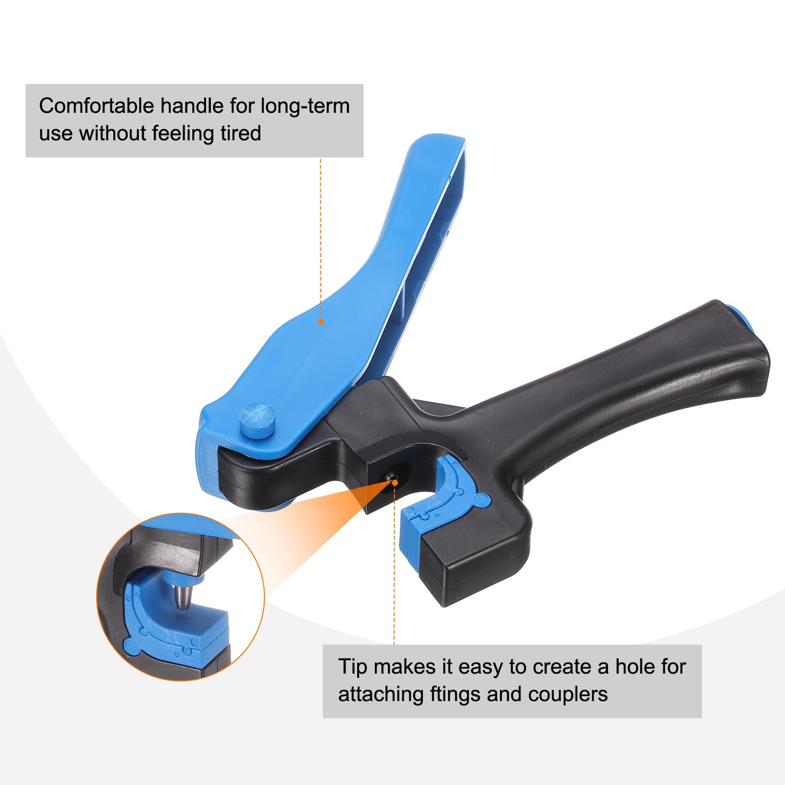 HARFINGTON 52 perforadores de tubo de riego por goteo de 4 mm con montaje más fácil de 1/4 de pulgada, herramientas de inserción de tubo de goteo para colocar tuberías de goteo de ramas