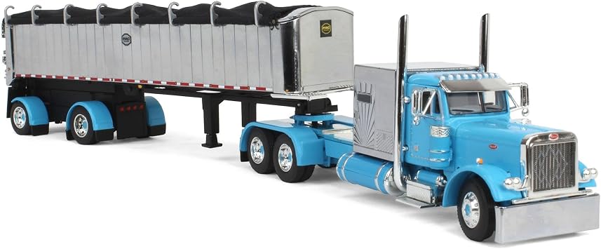 DCP 1/64 Cyan Peterbilt 379 60 Vintage Sleeper w/MAC Coal End Dump Trailer 60-1893
