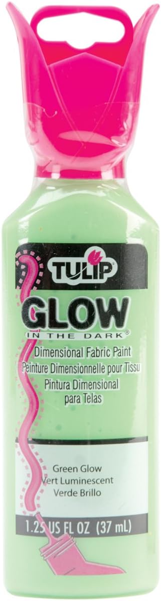 Tulip Dimensional Fabric Paint 1-1/4 Ounces-Glow In The Dark-Green