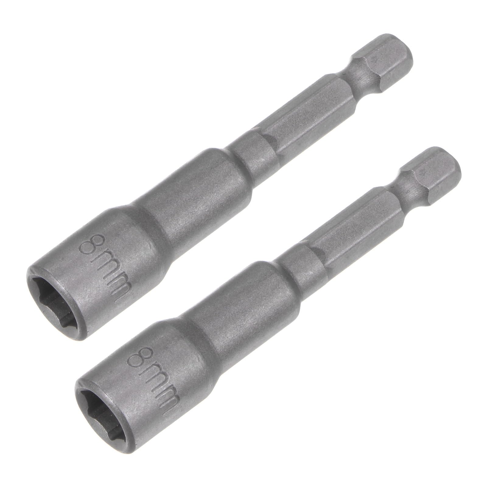uxcell Magnetic Hex Socket Magnetic Power Nut Driver Set CR-V Quick Release Extension for Impact Drill Nut Setter Socket Wrench Screws 0.3 inch (8 mm) 65 mm 6.4 mm Hex Shank 2 Pcs : DIY, Tools & Garde
