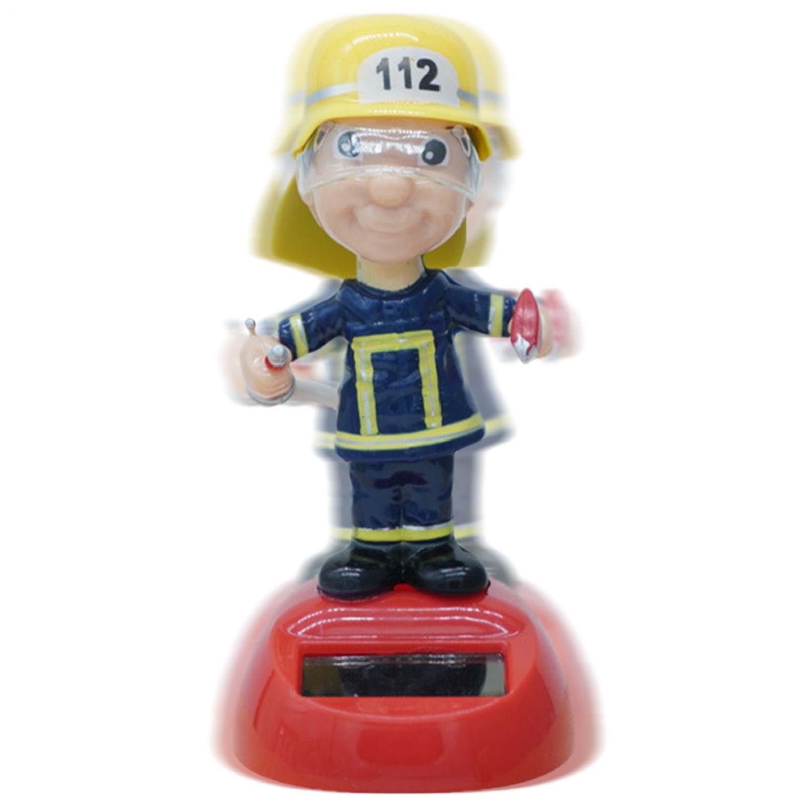 Statuetta del pompiere - Statuetta danzante a energia solare, giocattolo con bolle oscillanti, novità figure da ballo ad energia solare | Per scrivania, davanzale, decorazione cruscotto auto, interno