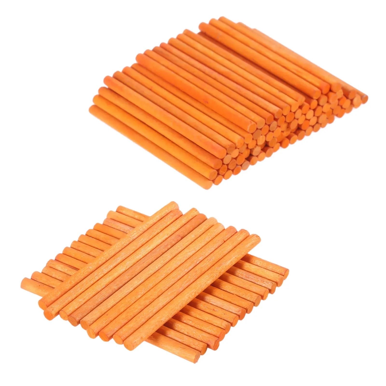 Hjtrtdf Oranje Wooden Sticks， Wooden Counting Sticks Multicolor 68X4mm Pack Of 200 For Math Art Toy Building(Oranje)