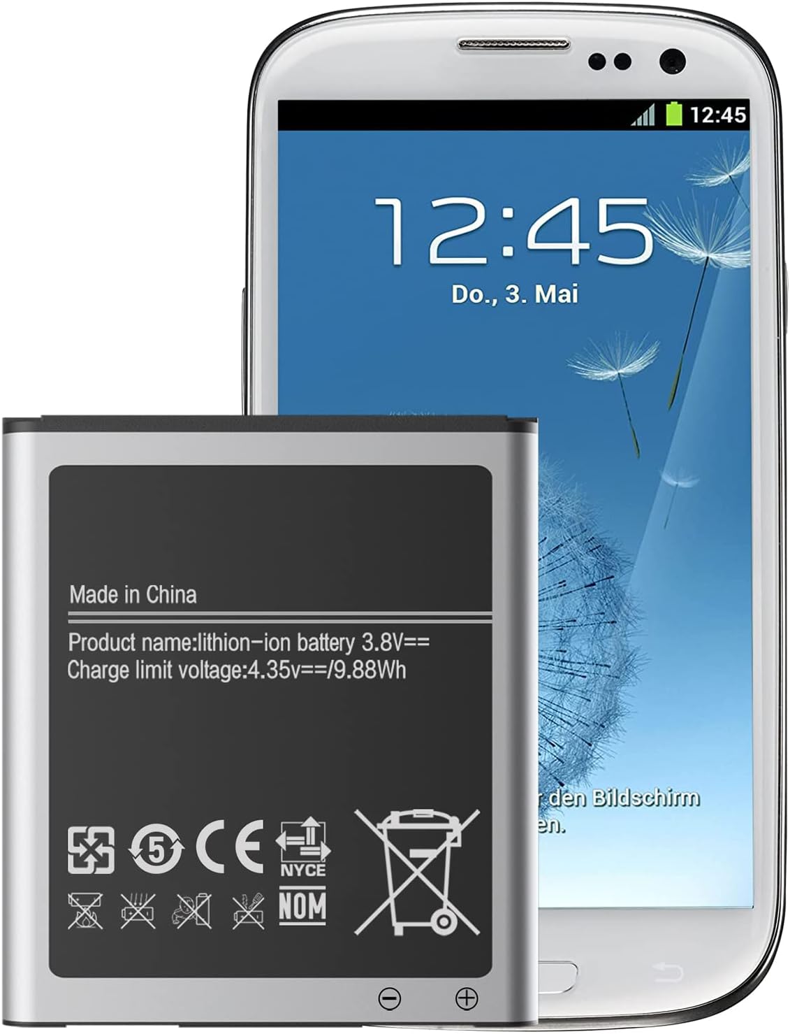 Akku Samsung Galaxy S3 Lte Gt I9305 Akku für Samsung Galaxy S3, 2600mAh HamnaKhu Ersatzakku für Samsung
