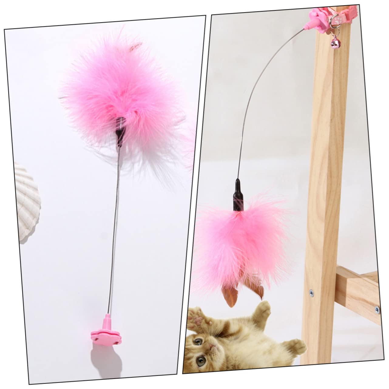 TOYANDONA 2 Pièces Interactifs pour Cannes à Plumes Amusantes pour Instinct de Chasse de Votre Chat Accessoires de Jeu pour Chat