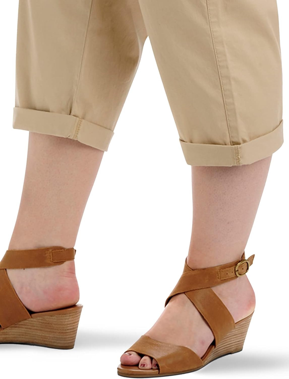 Lee Womens Plus Size Relaxed Fit Austyn Knit Waist Cargo Capri Pant - Image 3