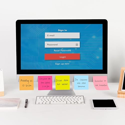 Miniatura 4 de HappyHapi 36 blocs de notas adhesivas de 3 x 3 pulgadas, 80 hojasbloc, 8 blocs de notas autoadhesivas de colores brillantes, notas adhesivas