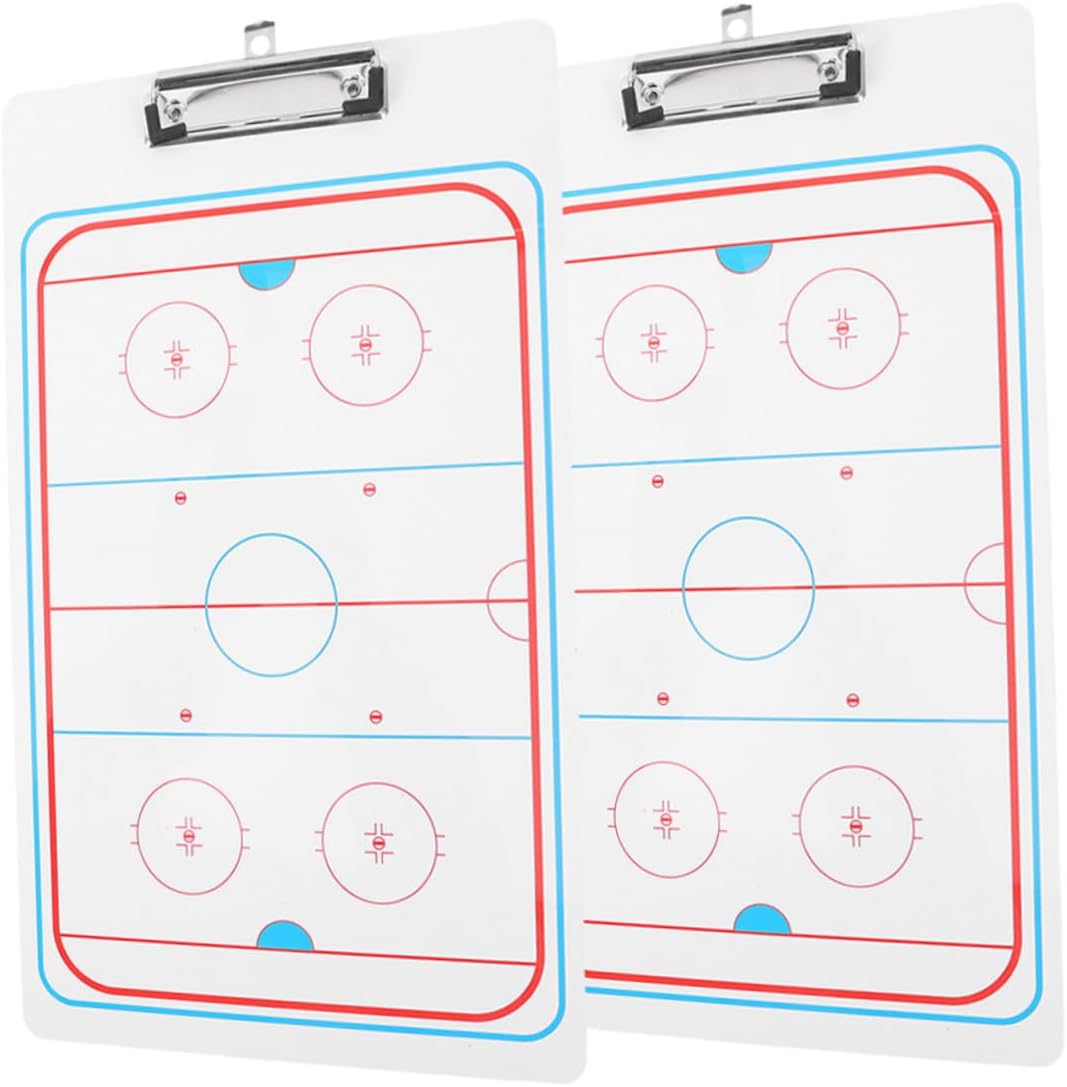 2Pcs Hockey Planning Clipboard Dry Erase Board for Training Competition Durable Board for Ice Hockey Basketball Soccer and More