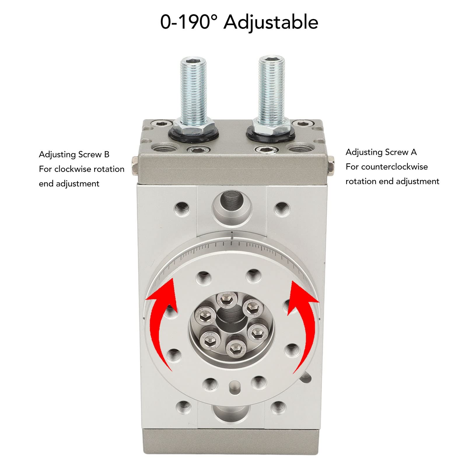 Rotations-Pneumatikzylinder, 0-190 Grad Verstellbare Aluminiumlegierung, Hochfeste, Wasserdichte Rotationszylinder-Pneumatikzylinder für die Industrie, Eingebauter Magnetring (MSQB-30A)