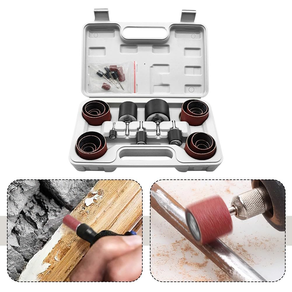 Kit tambour de ponçage avec manchons en oxyde d'aluminium grain 80 et 120