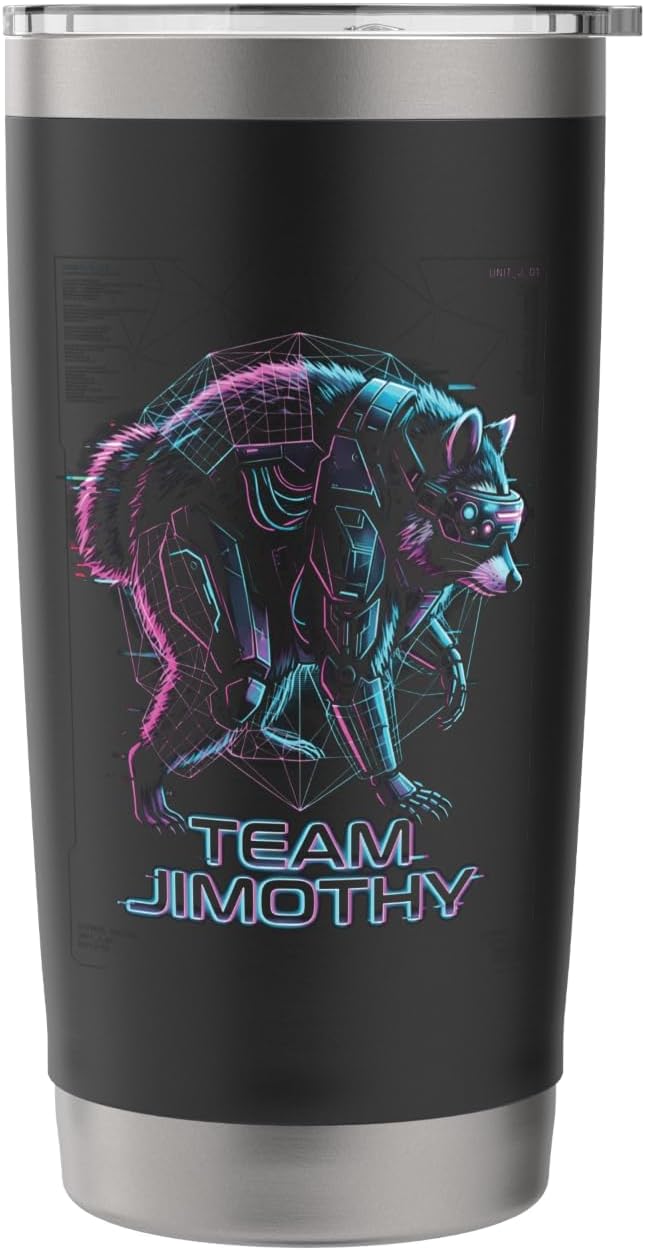 Jimothy Viral Raccoon Funny Trash Panda Team Jimothy Stainless Steel Insulated Tumbler image 3