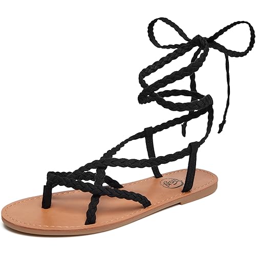 Trary Sandals Women, Lace Up Sandals for Women, Sandals for Women Dressy Summer, Open Toe Gladiator Sandals, Flat Sandals for Women Dressy, Beach Sandals for Women, Summer Sandals for Women 2023