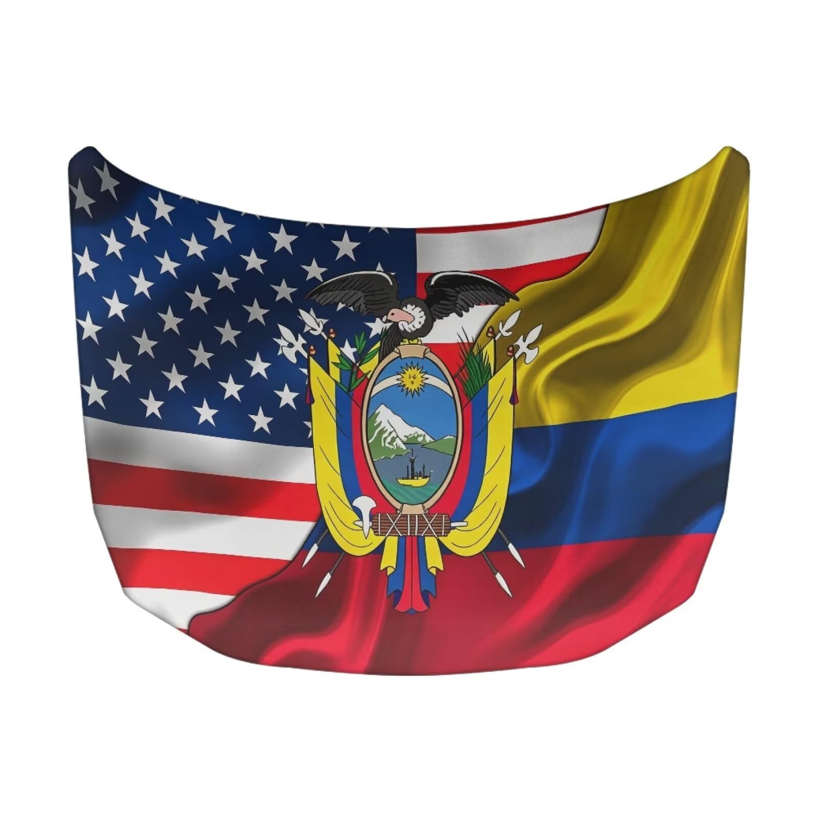 Car Hood Cover American Flag Ecuador Flag Car Hood Protector Waterproof Universal Automotive Exterior Accessories Patriotic Decorations for Compact Vehicles Sedans Trucks SUVs Pickup