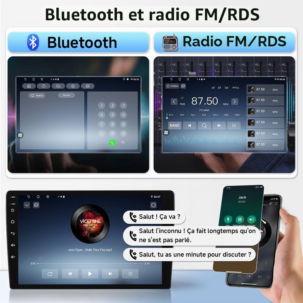 10,1" Android 15 Autoradio pour Skoda Fabia 5J MK2 2007-2013 | 4+64Go, Carplay Android Auto sans fil, Touch Screen, Voiture Stéréo Bluetooth 5.4, Wifi 6.0, HiFi Navigation GPS