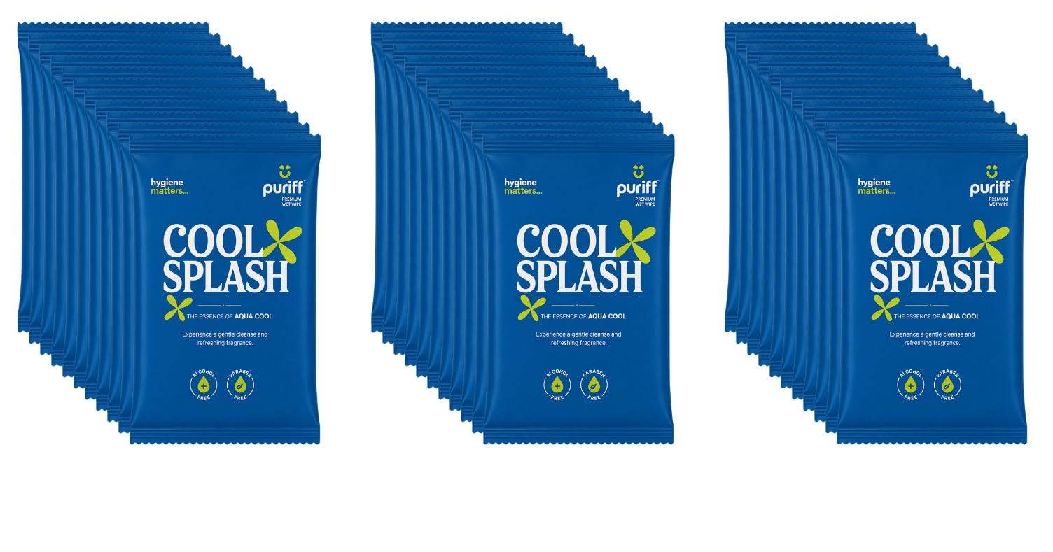 Cool Splash Premium Wet Wipes, Aqua Cool Fragrance, Alcohol-Free, Paraben-Free, 72 Count (30, One Size)-image-11