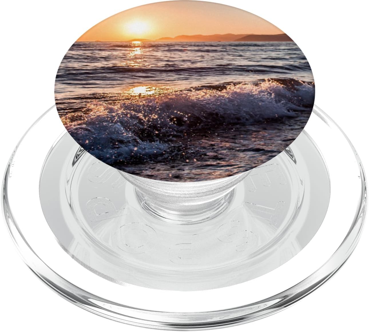 Waves From The Ocean With A Gorgeous Sunset On The Beach PopSockets MagSafe PopGrip for iPhone