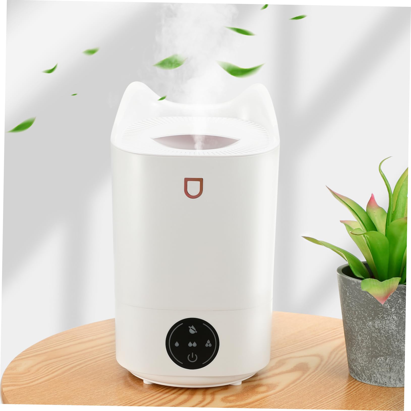 Umidificatore 3.1l Bianco, Plastico, per Stanze Piccole e Scrivania | Spegnimento Automatico, Pannello Touch Intuitivo, Design Minimale, Formato Compatto da Tavolo