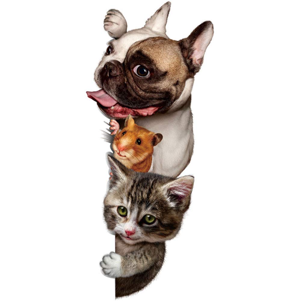 Animales de Dibujos Animados 3D Etiqueta de la Pared de ratón Gatos Perros Aves Puerta Divertidas Pegatinas Decoración de Habitaciones de los niños Decoración Vinilo Fondos