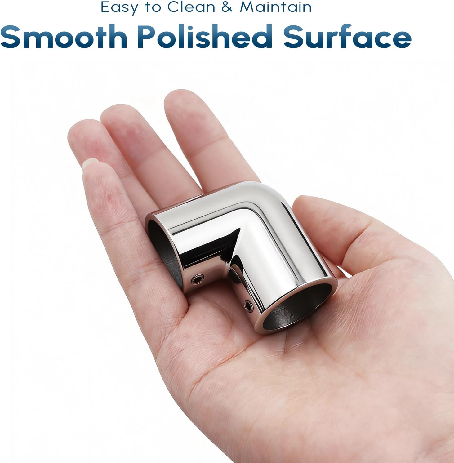 Boat Handrail Fitting 90 Degree Elbow Connector for 7/8, 1, 1-1/4 inch Round Tubing, 316L Stainless Steel Boat Rail Hardware (2-Pack)