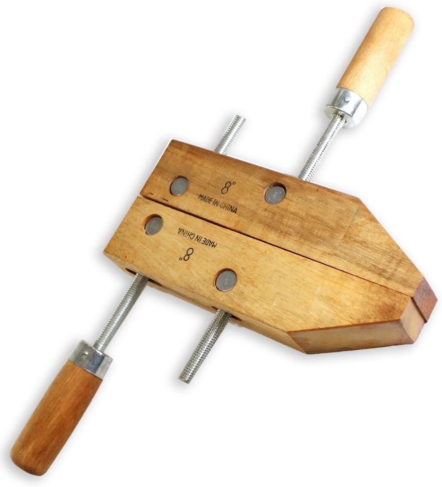 Heavy Duty Wooden Clamp | 8" x 1¾" x 1½" (20.3 cm x 4.4 cm x 3.8 cm) | Non-Marring Grip | Aluminum Threads | For Professional & DIY Projects