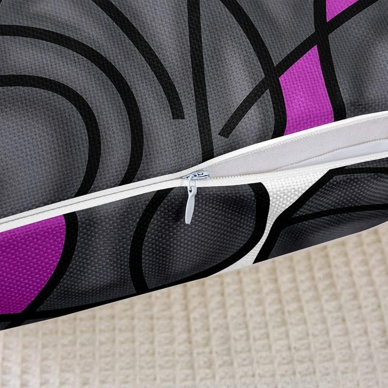 Miniatura 5 de Juego de 2 fundas de almohada geométricas de 16 x 16 pulgadas de geometría suave, color morado, gris, blanco, fundas de cojín para sala de estar,