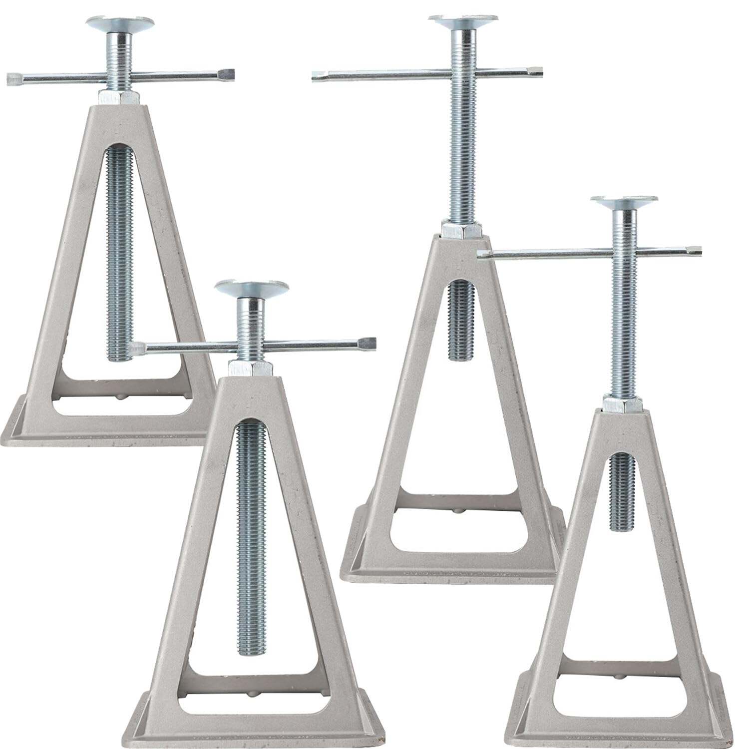 Lot de 4 Chandelles de Stabilisation pour Caravane, Tréteau Réglable Hauteur, Tréteaux de Soutien en Aluminium pour Camping-car, Capacité de Charge 3600kg pour Remorque et Caravane