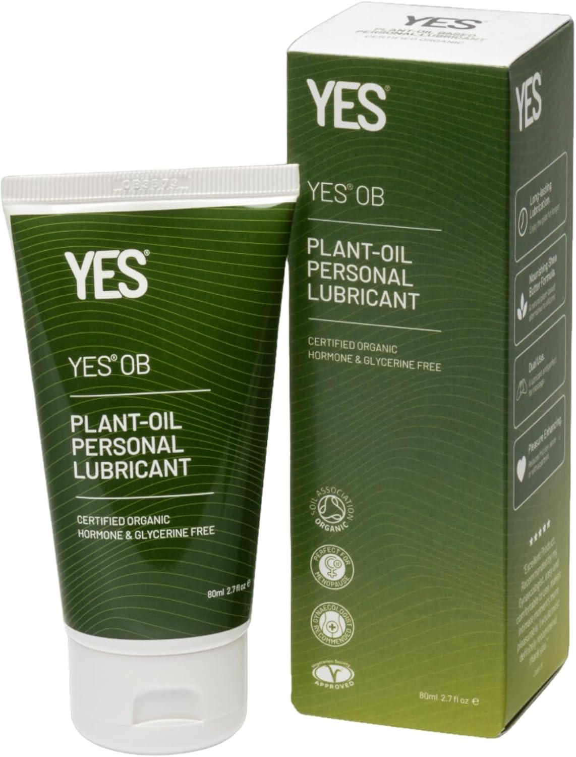 YES OB organic plant-oil natural personal lubricant, 80ml