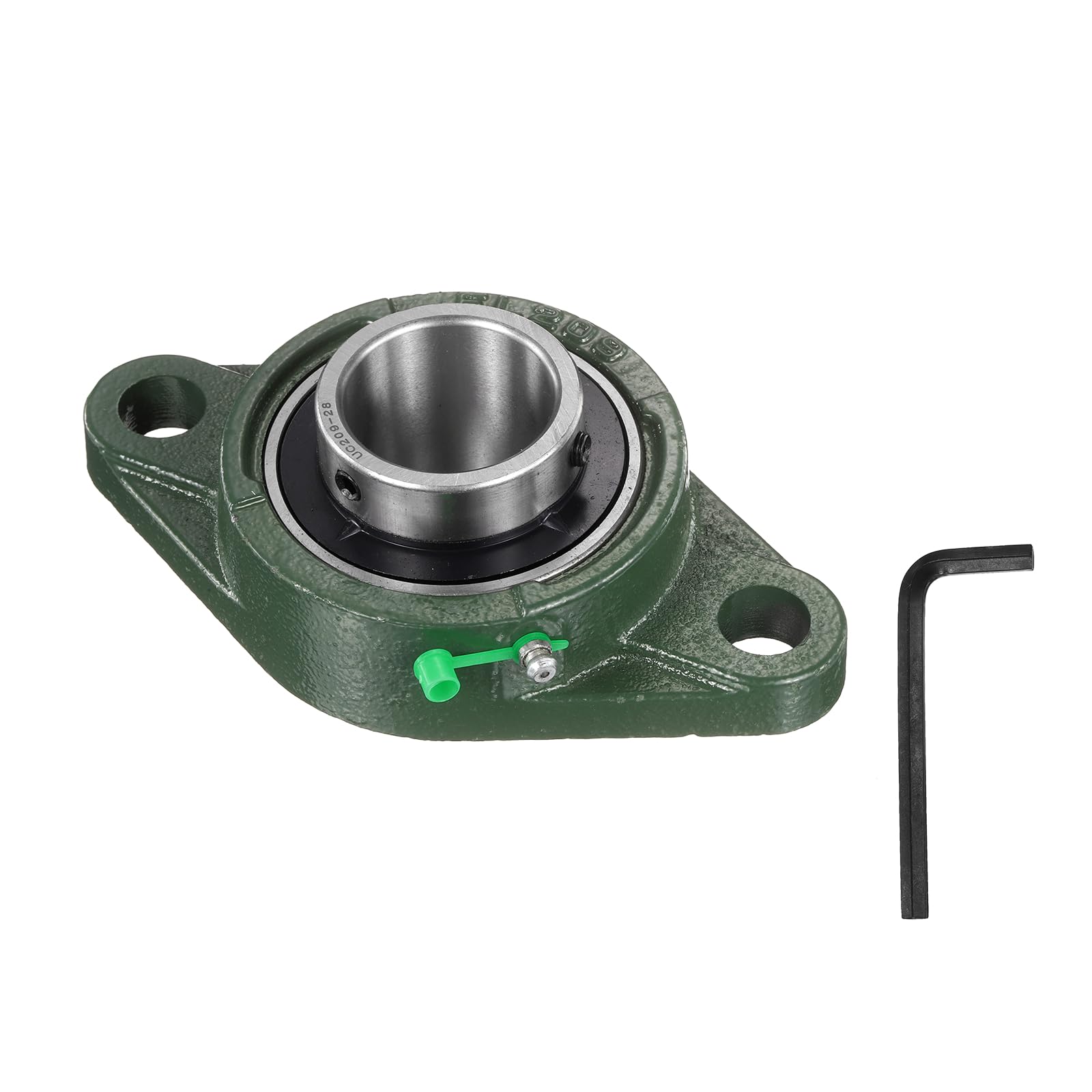 QUARKZMAN Rodamientos De Soporte UCFL209-28 Diámetro Interno De 1-3/4 Pulgada Autocentrante Base De Hierro Fundido Sólido Rodamiento De Bolas De Soporte Montado En Brida De Acero (ABEC3)
