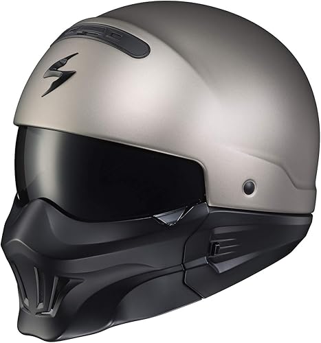 ScorpionEXO Covert - Casco de motocicleta de cara abierta, media carcasa, modo 34, cubierta de boca intercambiable, aprobado por DOT, unisex para