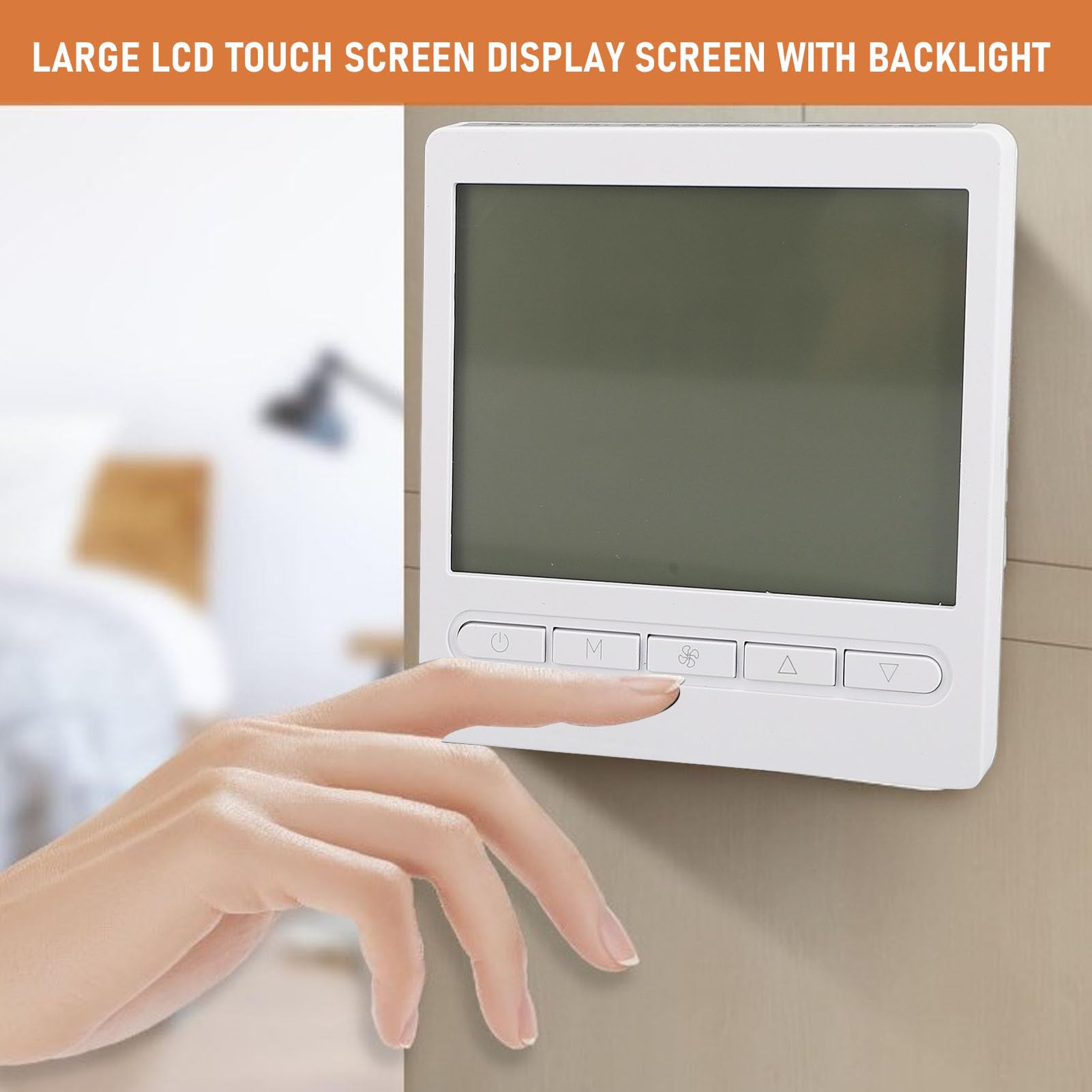 Termostato doméstico Controlador de temperatura inalámbrico RF, termostato con pantalla LCD digital para bomba de calor con ventilador de CA, Plug and Play con controlador de caja