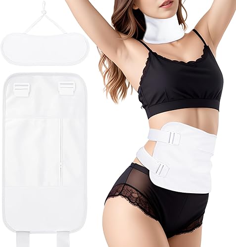 Paquete de aceite de ricino, 2 paquetes de aceite de ricino orgánico reutilizables para cintura y cuello, correa elástica ajustable para