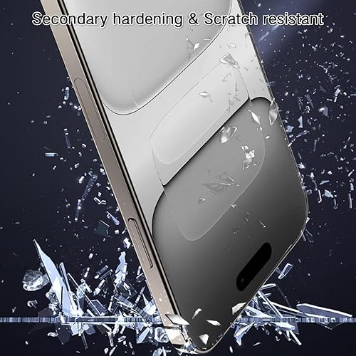 Vista 3 de PERFECTSIGHT Paquete de 2 protectores de pantalla anti luz azul para iPhone 16 Pro 2024 de 6.3 pulgadas, 6 veces más fuerte HD transparente