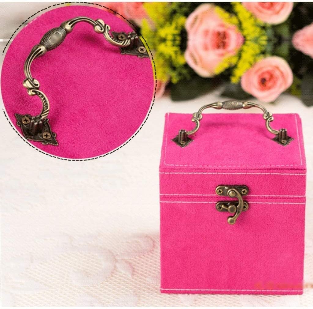 Pudełka na biżuterię z uchwytem w stylu retro Podróżny przenośny organizer na biżuterię Uchwyt na biżuterię Pudełko na organizery do przechowywania na biurku /96(Jewelry Box L)