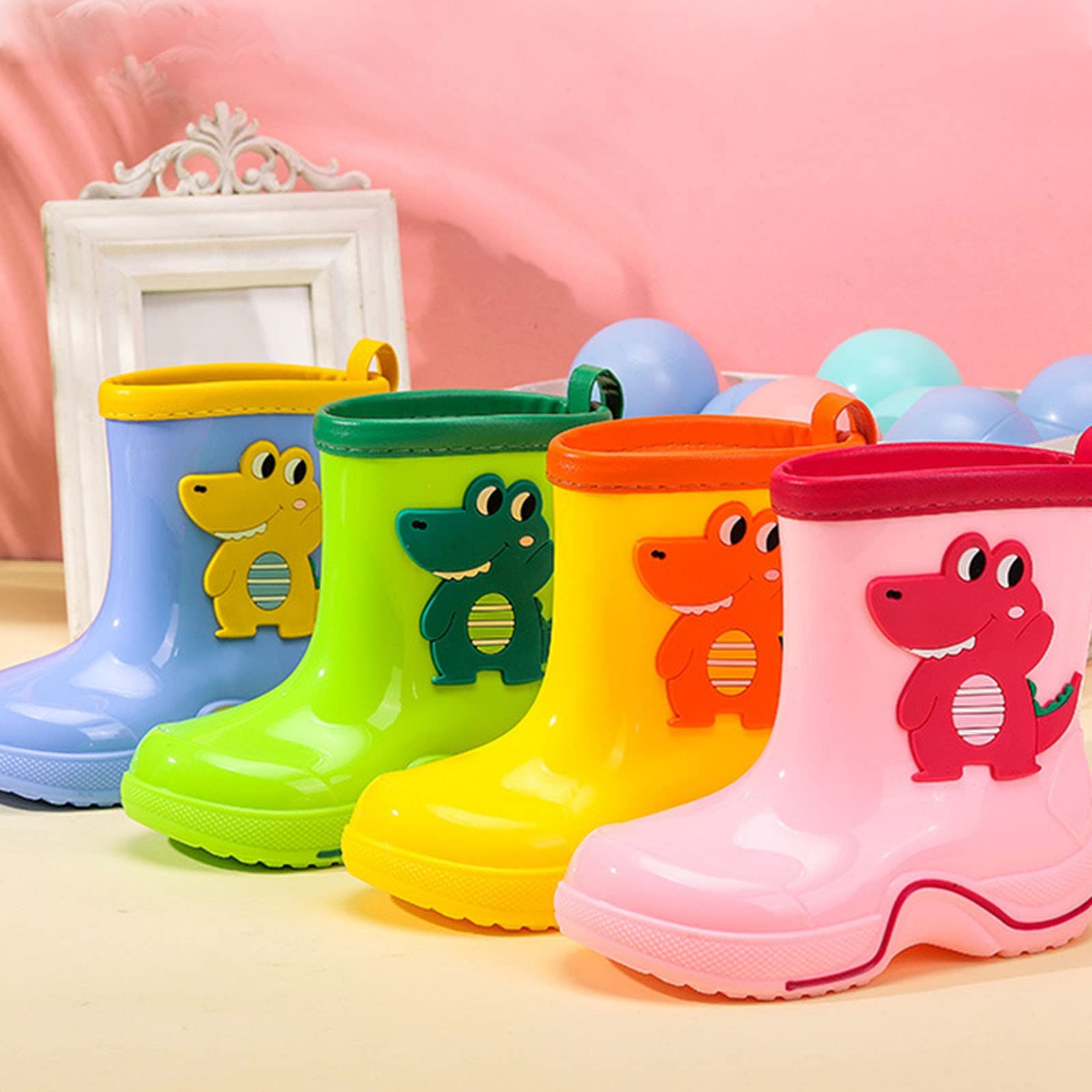 Botas de agua para niños, botas de lluvia para niñas, lindas botas de dibujos animados, botas de lluvia, botines impermeables, antideslizantes, botas de lluvia para niños, unisex, botas para