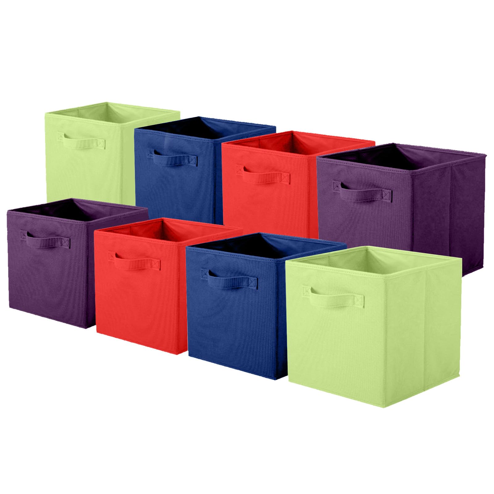 Pinkgarden Aufbewahrungsboxen, Zusammenklappbarer Stoffwürfel-Organisator mit Griffen, für Haus, Kinderzimmer, Schrank und Spielzeugorganisation, 8er-Set, 26,7 x 26,7 x 27,9 cm, Mix D