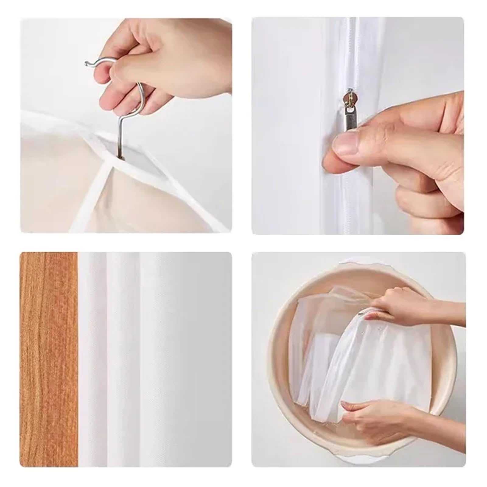 Funda Protectora For Ropa, For Vestidos De Novia, Trajes, Abrigos, Transparente, Totalmente Cerrada, Con Cremallera Para guardar ropa(60x80cm,5PCS)