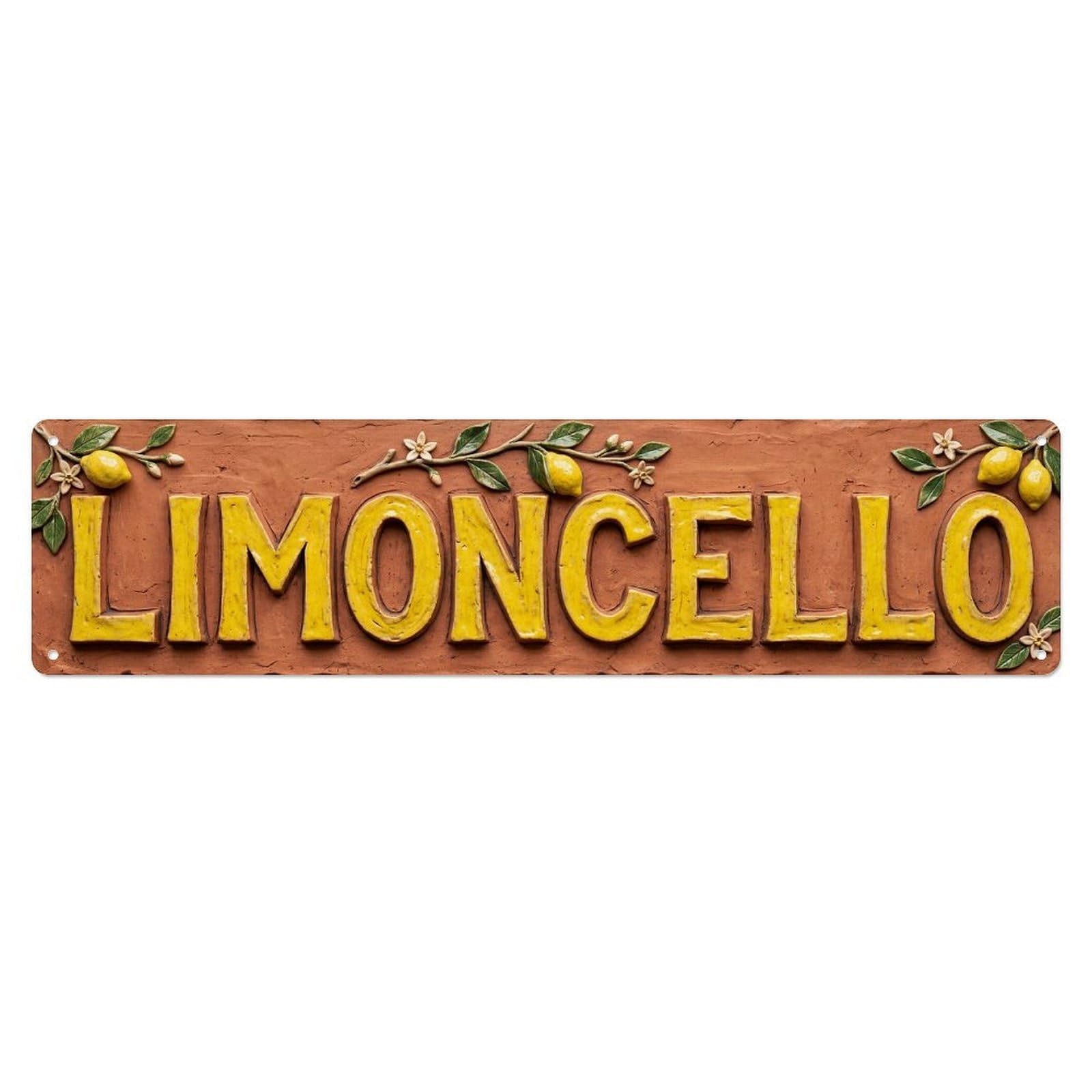 Gtthok Vintage Style Vintage Limoncello Mediterranean Clay Bar Metal Tin Sign Plaque Wall Decor For Cafe, Club, Garden Metal Poster 4X16inch